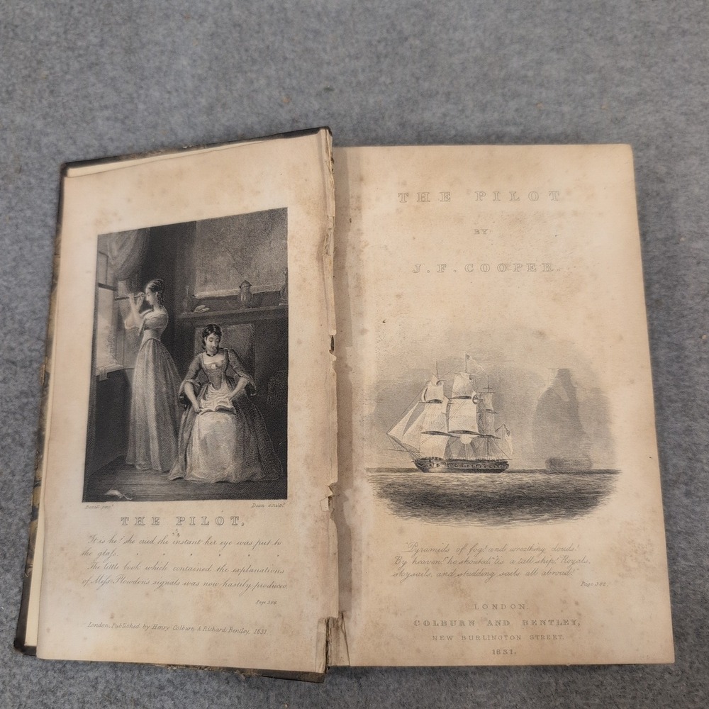 1834 The Pilot A Tale of the Sea J.F. Cooper London Richard Bentley Hardcover - Picture 4 of 5